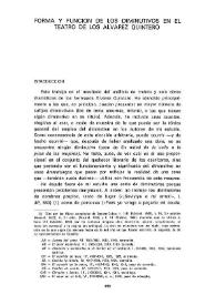 Forma y función de los diminutivos en el teatro de los Álvarez Quintero