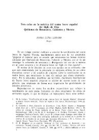 Tres calas en la métrica del teatro breve español del Siglo de Oro: Quiñones de Benavente, Calderón y Moreto