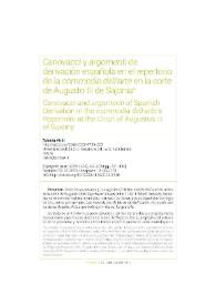 'Canovacci y argomenti' de derivación española en el repertorio de la 'commedia dell'arte' en la corte de Augusto III de Sajonia
