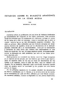 Estudios sobre el dialecto aragonés en la Edad Media
