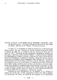 Gunnat Tilander. -- Los Fueros de la Novenera, Stockholm, 1951 (Publicado como t. II de Leges Hispanicae Medii Aevi, que dirige el autor). 240 pp. 