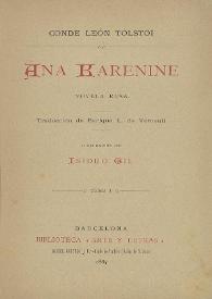 Ana Karenine  : novela rusa. Tomo I