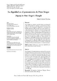 La dignidad en el pensamiento de Peter Singer