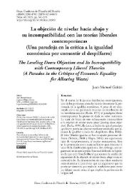 La objeción de nivelar hacia abajo y su incompatibilidad con las teorías liberales contemporáneas (Una paradoja en la crítica a la igualdad...