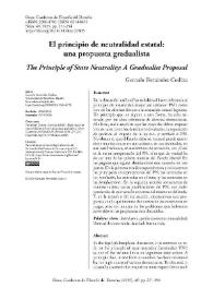 El principio de neutralidad estatal: una propuesta gradualista 