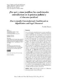 ¿Por qué y cómo justificar los condicionales contrafácticos en la práctica judicial y el discurso jurídico? 