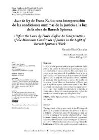 'Ante la ley' de Franz Kafka: una interpretación de las condiciones mínimas de la justicia a la luz de la obra de Baruch Spinoza 