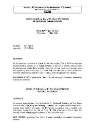 Notas sobre la Inmaculada Concepción en sermones novohispanos 