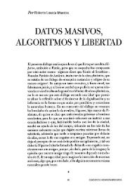 Datos masivos, algoritmos y libertad