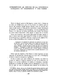 Introducción al estudio de la influencia barojiana en Hemingway y Dos Passos 