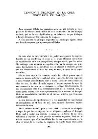 Tensión y negación en la obra novelesca de Baroja  