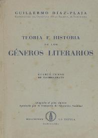 Teoría e historia de los géneros literarios. Cuarto curso