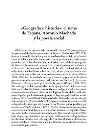  'Geografía e historia': el tema de España, Antonio Machado y la poesía social