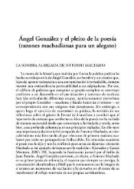 Ángel González y el pleito de la poesía (razones machadianas para un alegato)