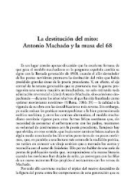 La destitución del mito: Antonio Machado y la musa del 68