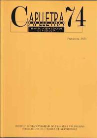 Caplletra: Revista Internacional de Filologia. Núm. 74, primavera 2023