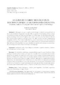 Análisis de verbos neológicos en diacronía desde la metodología cognitiva