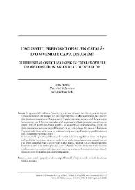 L' acusatiu preposicional en català: d’on venim i cap a on anem?  