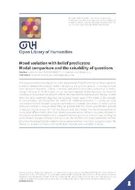 Mood variation with belief predicates: Modal comparison and the raisability of questions