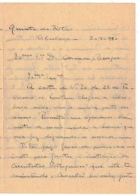 Carta Antonio Eça de Queiróz a Carmen de Burgos. Alcobaça, Quinta do Retiro, 3 de marzo de 1920