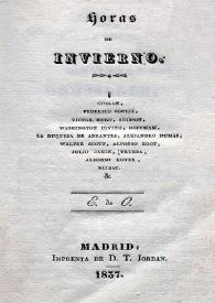 Horas de invierno. Tomo tercero
