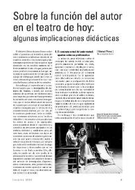 Sobre la función del autor en el teatro de hoy: algunas implicaciones didácticas