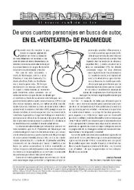 De unos cuantos personajes en busca de autor, en el 'Venteatro' de Palomeque