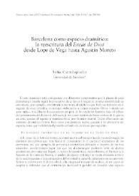 Barcelona como espacio dramático: la reescritura del 'Eneas de Dios' desde Lope de Vega hasta Agustín Moreto 