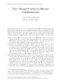 Two Alleged Calderón-Moreto Collaborations 