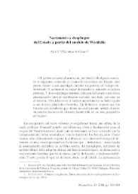 Nacimiento y despliegue del Estado a partir de modelo de Westfalia