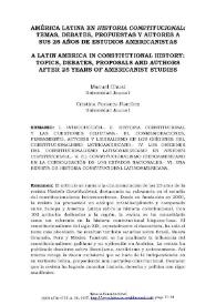 América Latina en 'Historia Constitucional': temas, debates, propuestas y autores a sus 25 años de estudios americanistas