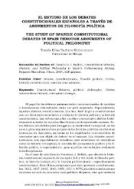 El estudio de los debates constitucionales españoles a través de argumentos de filosofía política