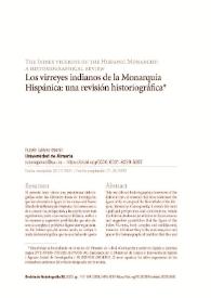 Los virreyes indianos de la Monarquía Hispánica: una revisión historiográfica
