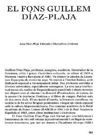 El Fons Guillem Díaz-Plaja