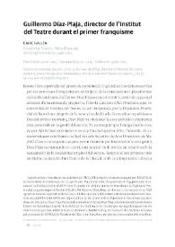 Guillermo Díaz-Plaja, director de l'Institut del Teatre durant el primer franquisme