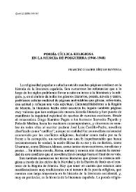 Poesía cíclica religiosa en la Murcia de Posguerra (1946-1948) 
