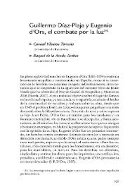 Guillermo Díaz-Plaja y Eugenio d'Ors, el combate por la luz 