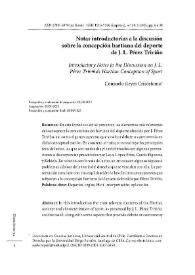 Notas introductorias a la discusión sobre la concepción hartiana del deporte de J. L. Pérez Triviño  