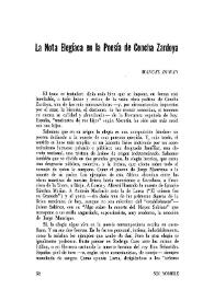 La nota elegíaca en la poesía de Concha Zardoya