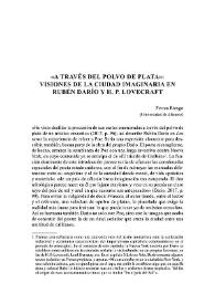 'A través del polvo de plata': Visiones de la ciudad imaginaria en Rubén Darío y H. P. Lovecraft        