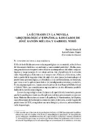 La écfrasis en la novela 'arqueológica' española: los casos de José Ramón Mélida y Gabriel Miró    