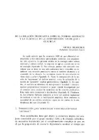 De la relación predicativa entre el nombre abstracto y la cláusula en la construcción 'GN de que + cláusula'