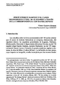 Jorge Enrique Ramponi y el canon neorromántico del '40: su examen a través de la correspondencia con Daniel Devoto