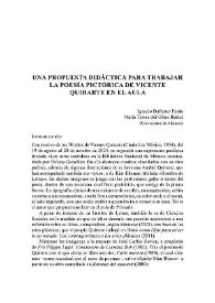 Una propuesta didáctica para trabajar la poesía pictórica de Vicente Quirarte en el aula