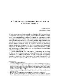 La écfrasis en una novela pastoril de la Nueva España    