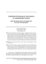 L’aportació d’Anna de Valldaura al llegendari català 