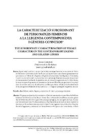 La caracterització subordinant de personatges femenins a la llegenda contemporània i gèneres connexos 