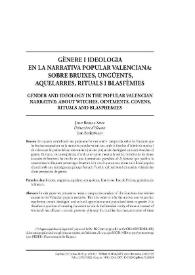 Gènere i ideologia en la narrativa popular valenciana: sobre bruixes, ungüents, aquelarres, rituals i blasfèmies 