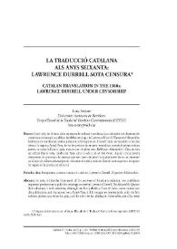 La traducció catalana als anys seixanta: Lawrence Durrell sota censura 