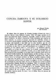 Concha Zardoya y su dolorido sentir